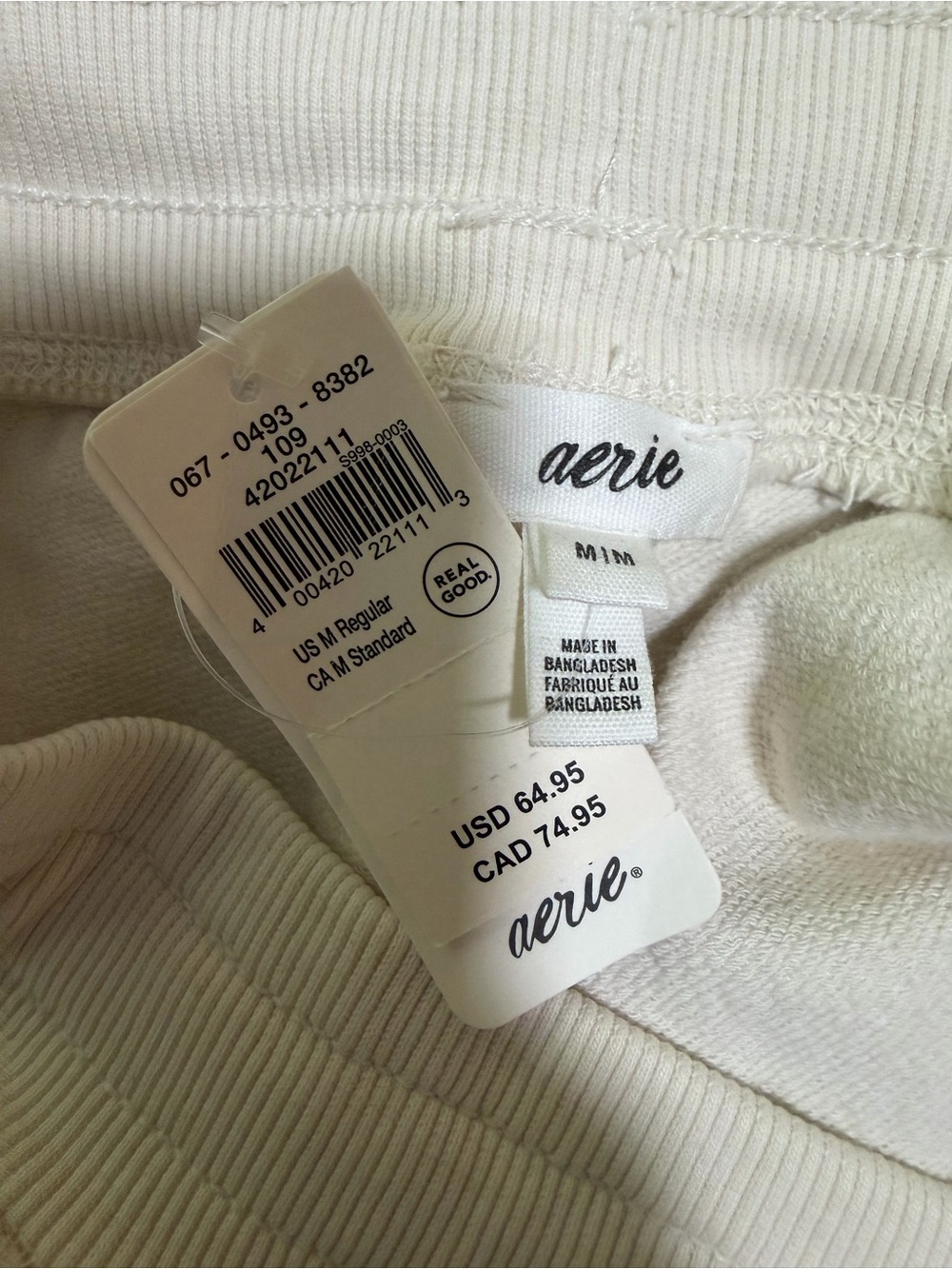 Aerie soft landing wide leg drawstring trouser pants cream size medium - Picture 4 of 4